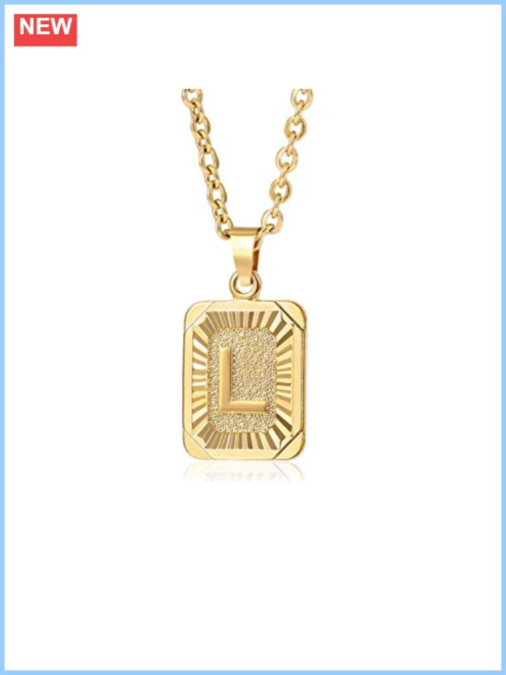 18K Gold Plated Stainless Steel Initial Pendant Necklace Personalized Letter